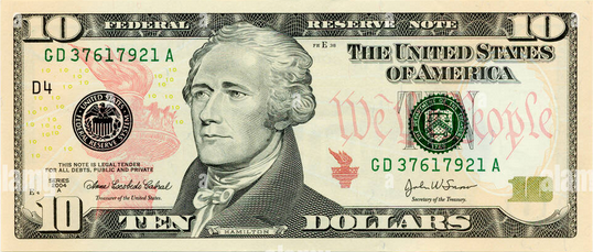USA 10 Dollar Bill